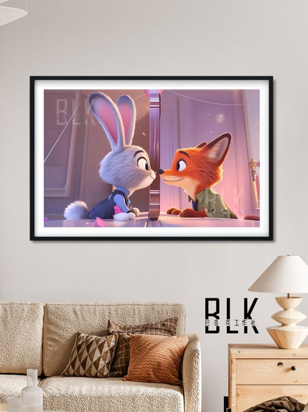 巴洛克《兔兔狸狸》瘋狂動物城Zootopia2裝飾畫冰箱貼 