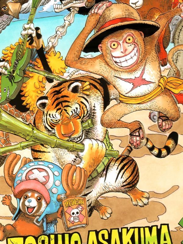 星空《草帽團動物園》海賊王op魯夫娜美索隆裝飾畫 