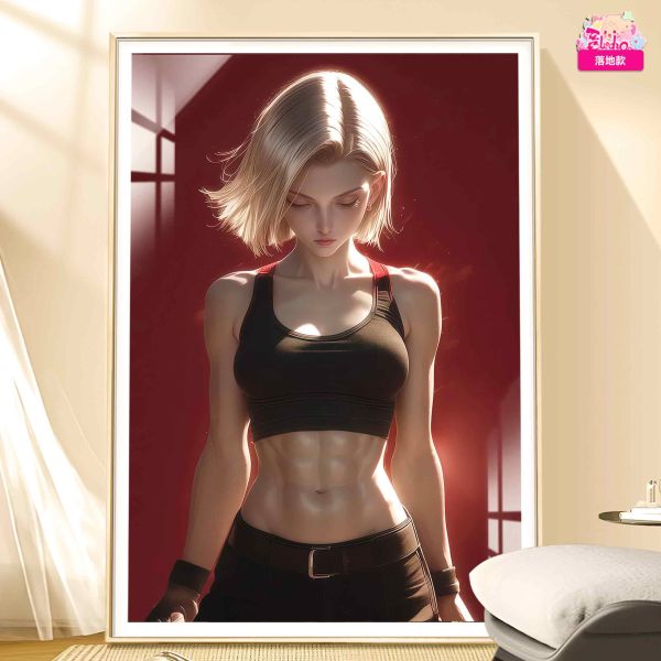 阿喵畫社 女明星 人造人18號薔薇裝飾畫 