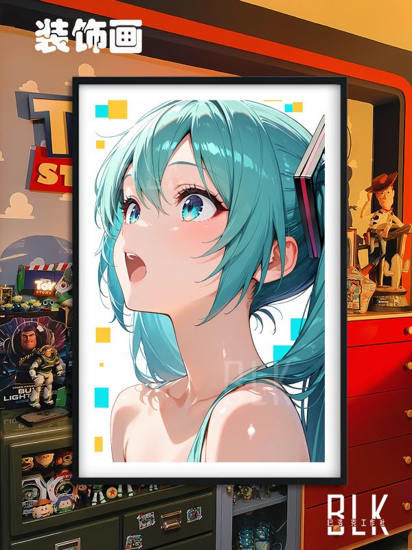 巴洛克 可愛初音未來歌姬miku公主殿下裝飾畫 