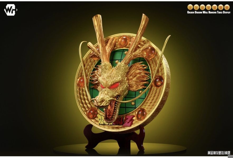 WH-Studio 黃金神龍3D浮雕家居立體壁掛桌擺雕像 