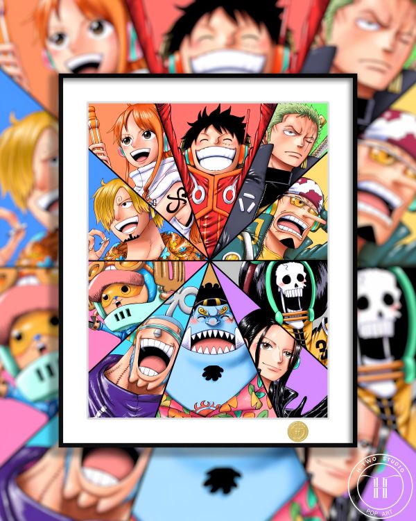 H2工作室 《草帽團》海賊王魯夫索隆香吉士娜美喬巴裝飾畫 