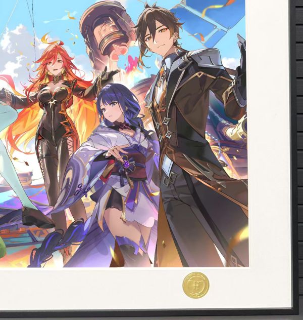 H2工作室 《六神》原神雷電將軍溫迪芙寧娜鍾離納西妲瑪薇卡裝飾畫 