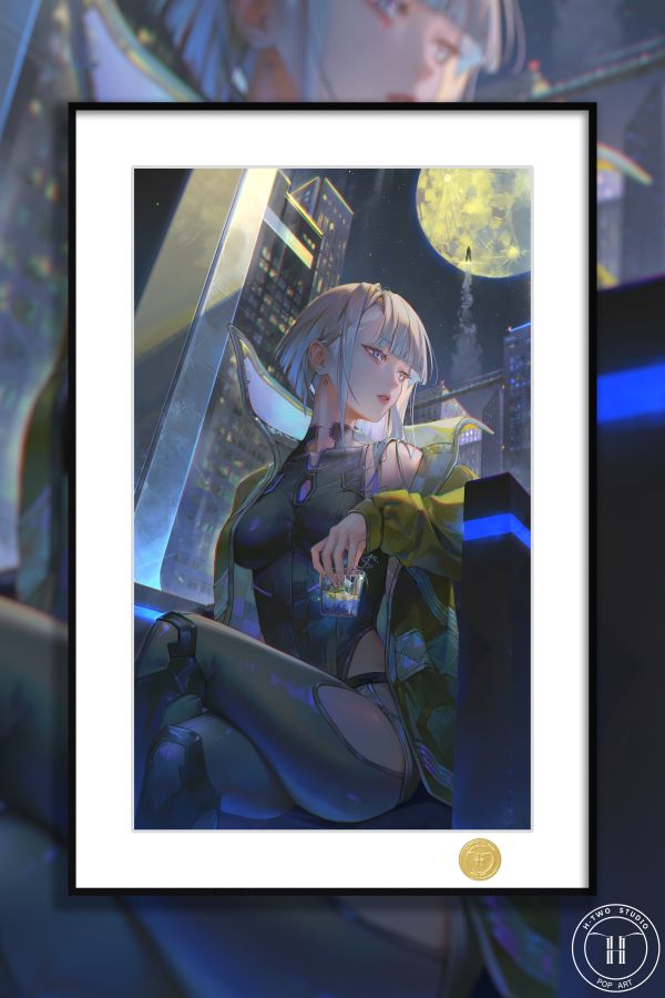 H2工作室 《露西小姐》賽博朋克邊緣行者lucy裝飾畫 