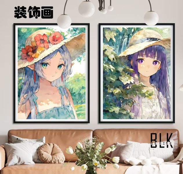 巴洛克 葬送的芙莉蓮菲倫動漫藝術裝飾畫/亞克力冰箱貼 