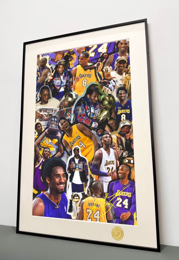 H2工作室 《科比布萊恩特》NBA湖人隊小飛俠黑曼巴科比裝飾畫 