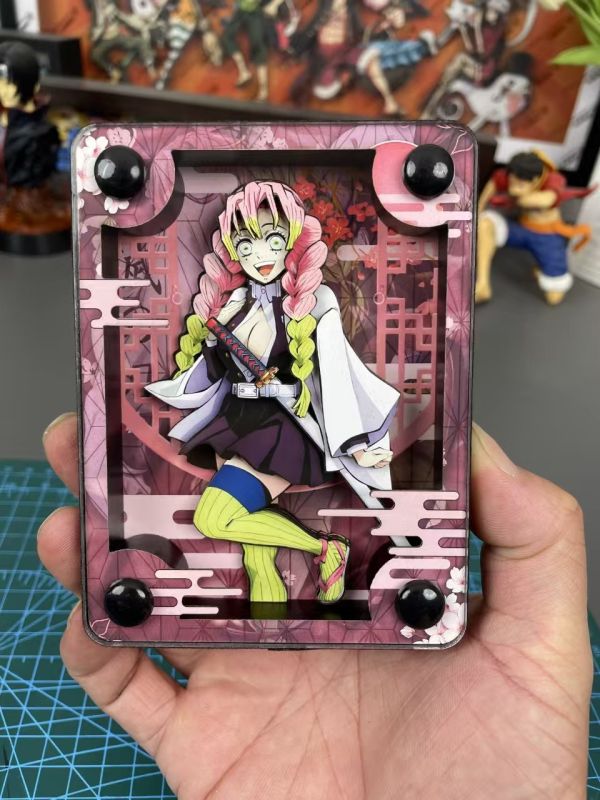 萌萌匠 鬼滅之刃甘露寺蜜璃嘴平伊之助3D立體裝飾畫方磚 