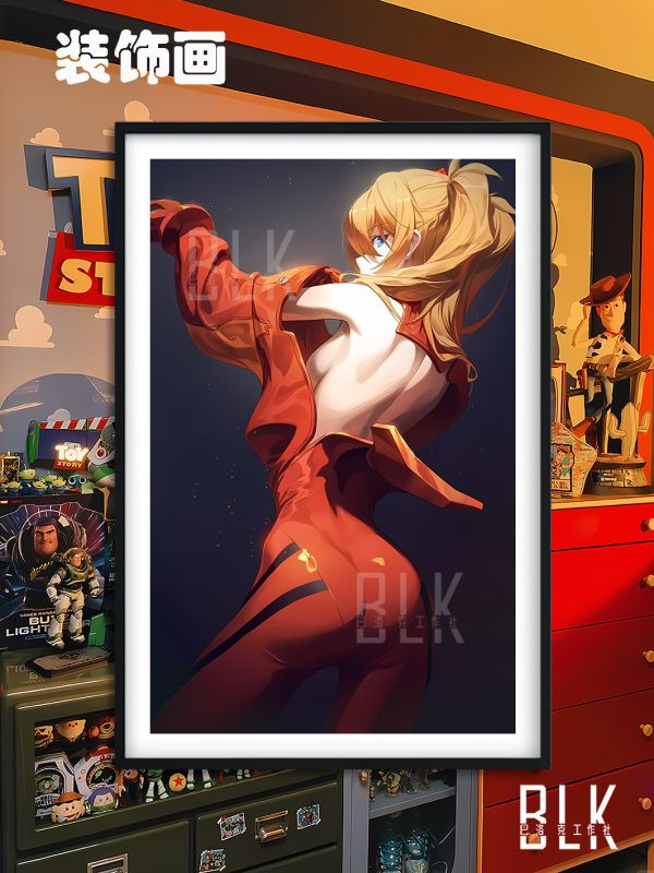 巴洛克《明日香背影》Asuka新世紀福音戰士裝飾畫冰箱貼 