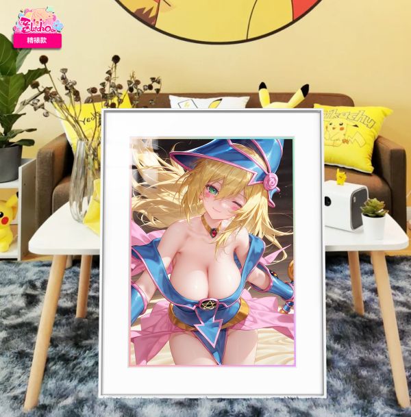 阿喵畫社 微笑黑魔導少女超清精裱畫 