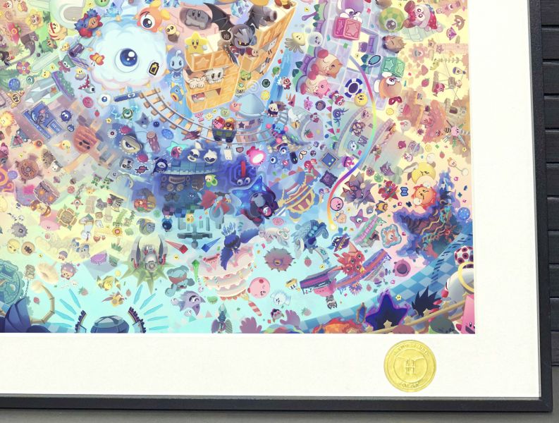 H2工作室 《星之卡比33週年》Kirby全家福卡比之星裝飾畫 