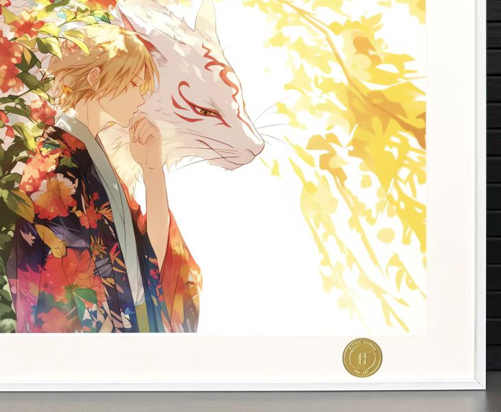 H2工作室 《夏目友人帳》夏目貴志斑貓咪老師動漫二次元裝飾畫 