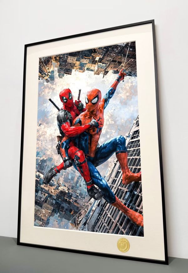 H2工作室 《蜘蛛俠死侍》漫威彼得帕克蜘蛛俠小賤賤裝飾畫 