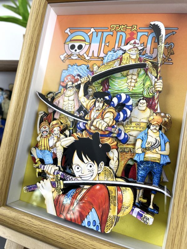 萌萌匠 ONE PIECE海賊王草帽團路魯夫扉頁大媽大鬍子立體畫 