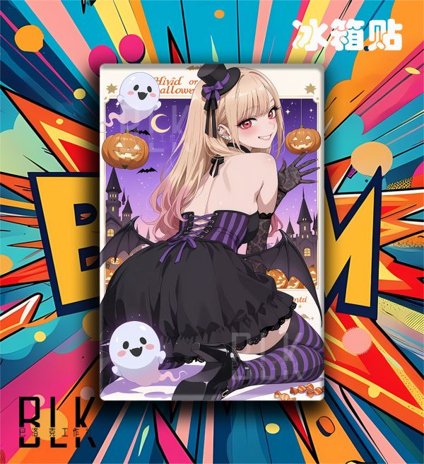 巴洛克《萬聖節喜多川》海夢更衣人偶墜入愛河裝飾畫冰箱貼 