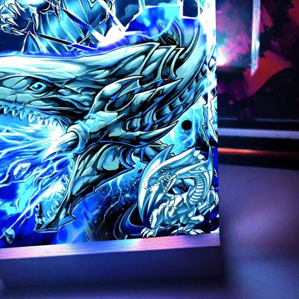 阿喵畫社 青眼白龍1.9cm特效發光展示磚 