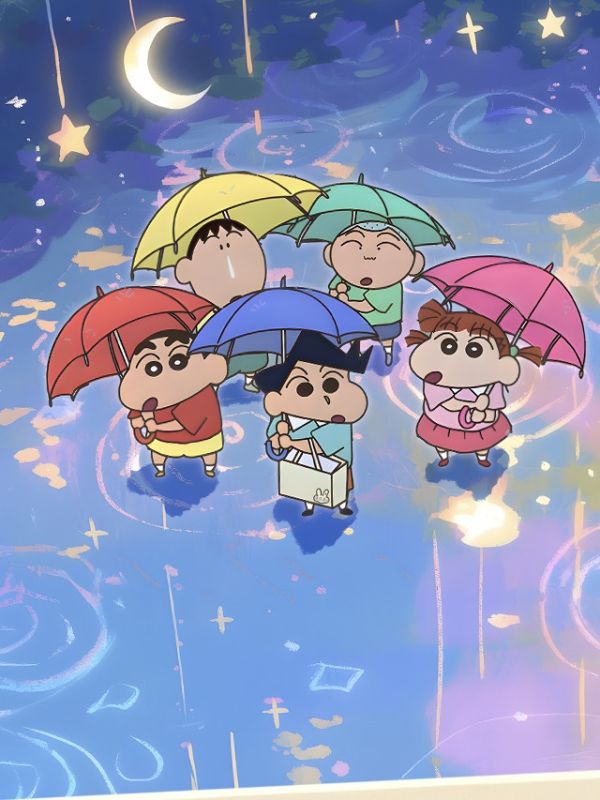 星空 《星星雨》蠟筆小新春日部防衛隊正男阿呆裝飾畫 