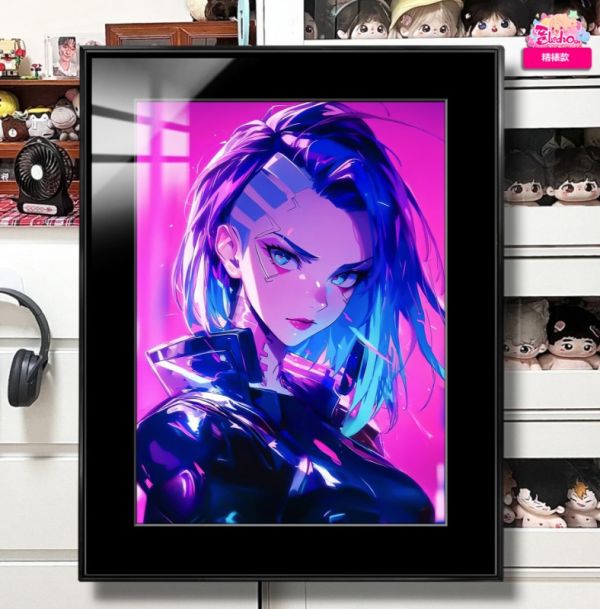 阿喵畫社 賽博朋克 露西精裱畫 