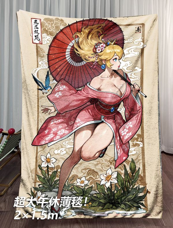 千鳥社 《日式碧琪公主》桃子公主超級馬力歐兄弟午睡毯地毯裝飾畫 