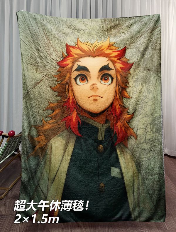 千鳥社《炎之少年：煉獄杏壽郎》炎柱鬼滅之刃九柱午睡毯地毯裝飾畫 