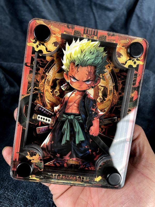 萌萌匠 Onepiece海賊王羅羅諾亞·佐羅小索隆立體亞克力磚擺臺 