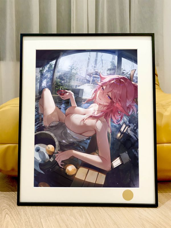 星空 《溫泉八重神子》狐狸小姐Yae Miko宮司大人動漫裝飾畫 