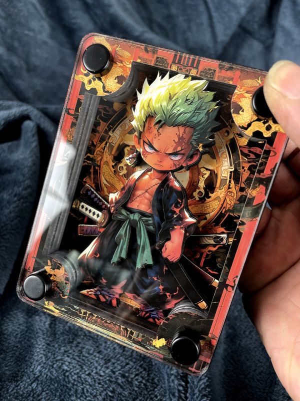 萌萌匠 Onepiece海賊王羅羅諾亞·佐羅小索隆立體亞克力磚擺臺 