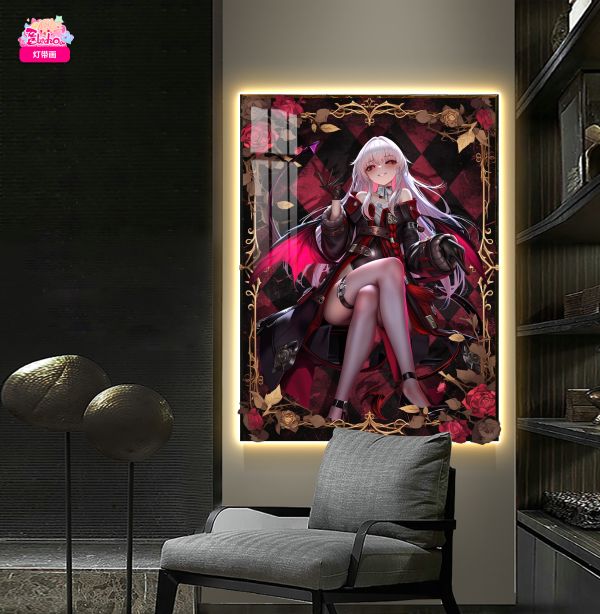 阿喵畫社 破敗薔薇克拉拉常亮裝飾燈帶畫 