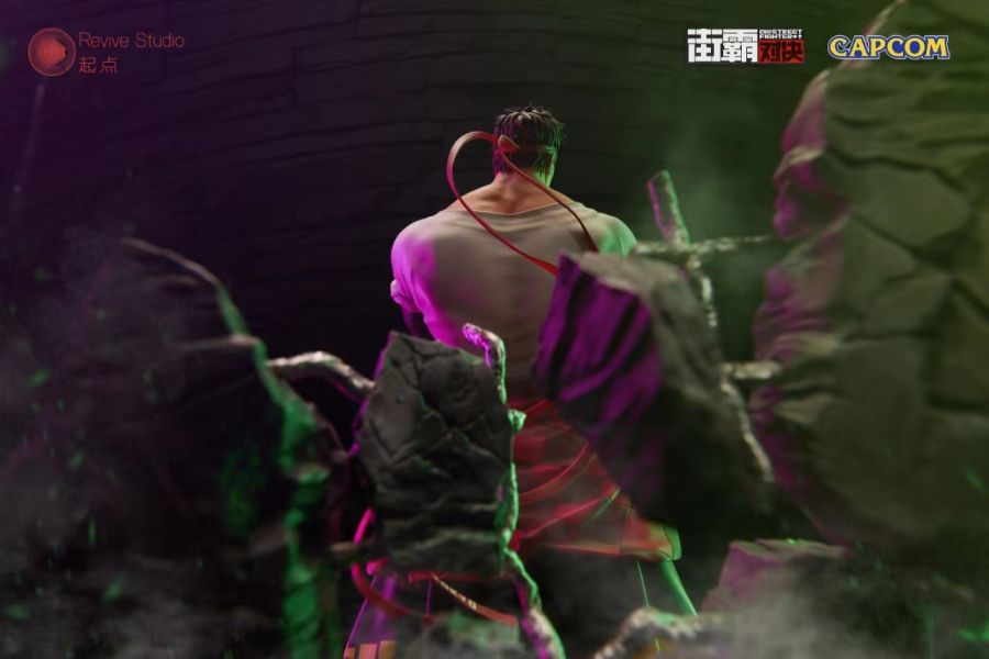 正版授權 Revive Studio 起點 《街霸對決》潮流系列第一款 隆 雕像 