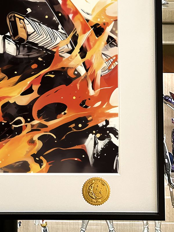 星空《水墨炎柱》煉獄杏壽郎狛治鬼滅之刃無限城篇裝飾畫 