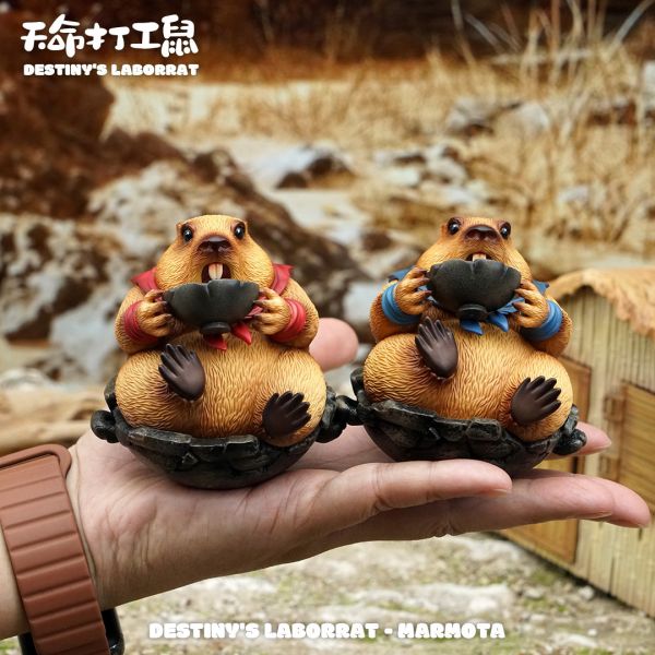 傑刻動漫×動物幫幫 土撥鼠潮玩桌面擺件 