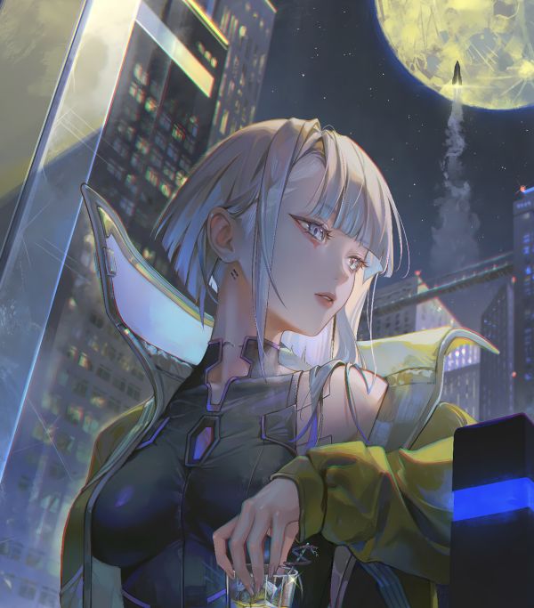 H2工作室 《露西小姐》賽博朋克邊緣行者lucy裝飾畫 