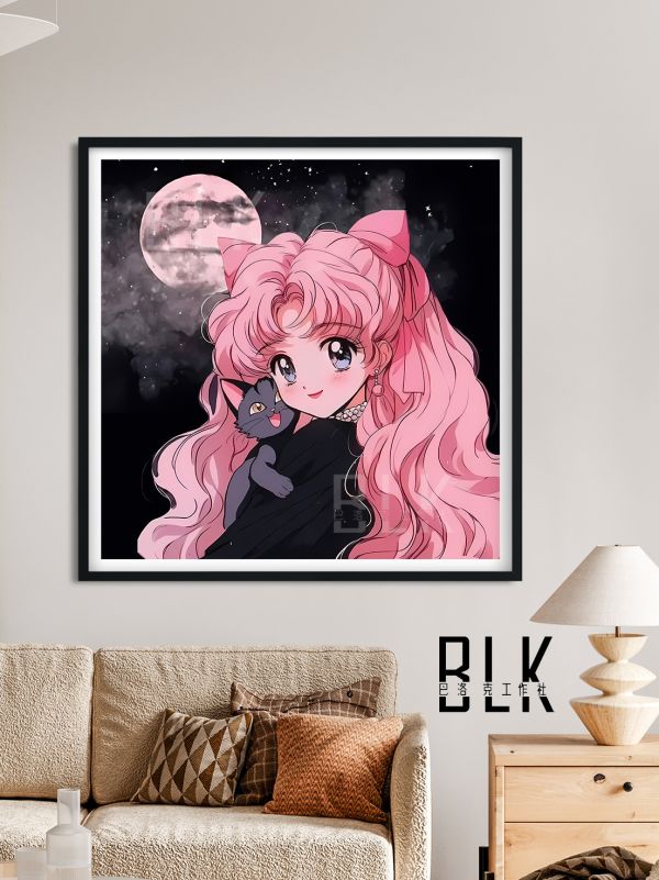 巴洛克 月亮美少女戰士水兵月裝飾畫/冰箱貼 