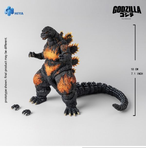 正版授權 HIYA 海雅玩具 18cm 哥斯拉⼤戰戴斯特洛伊亞 超可動紅蓮哥斯拉 