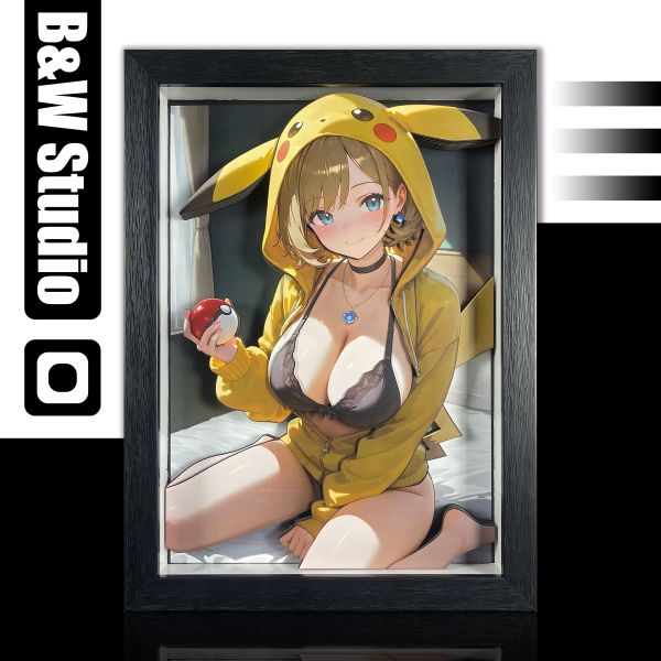 黑白畫映B&W Studio Pikachu Girls 系列第九彈 莎莉娜 立體裝飾畫 