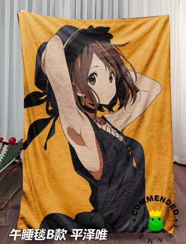 皇呱 《秋山澪&平澤唯》輕音少女K-on 輕音部放學後茶會滑滑蛋周邊午睡毯地毯 