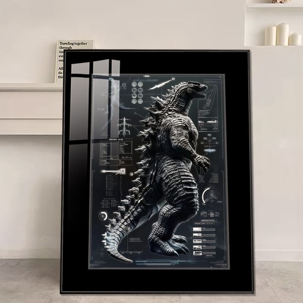 JUZI橘子工作室 哥斯拉全息投影 裝飾畫 