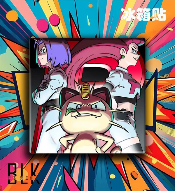 巴洛克 火箭隊喵喵武藏小次郎寶可夢裝飾畫/冰箱貼 