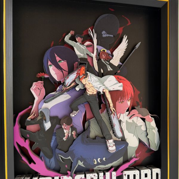 凹凸Panda 鏈鋸人蕾塞E款 手工立體掛牆畫 