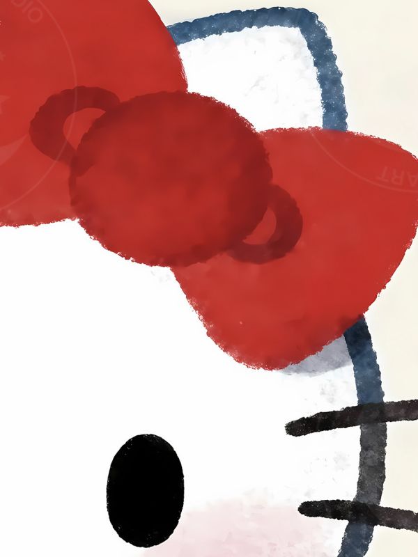 星空《油畫kitty》Hello Kitty凱蒂貓堤提貓吉蒂貓三麗鷗裝飾畫 