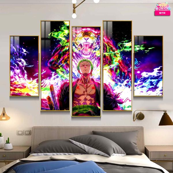 阿喵畫社 極虎索隆異形大背景五幅套組裝飾畫 