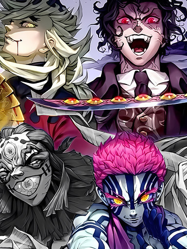 巴洛克《上弦》鬼滅之刃無限城篇裝飾畫冰箱貼 