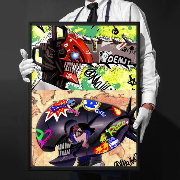 千鳥社《塗鴉鏈鋸人》電次蕾塞炸彈惡魔午睡毯地毯裝飾畫 