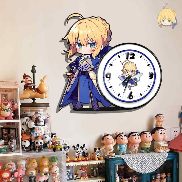 阿喵畫社 萌系吾王橫款靜音異形時鐘 