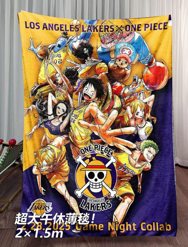 千鳥社《草帽團湖人隊聯動 合影》海賊王魯夫索隆午睡毯地毯裝飾畫 