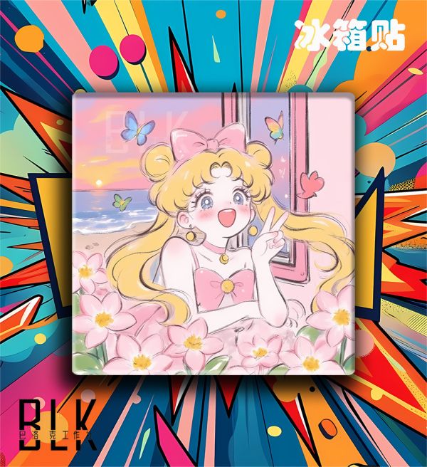 巴洛克 蝴蝶美少女水兵月美少女戰士裝飾畫/冰箱貼 