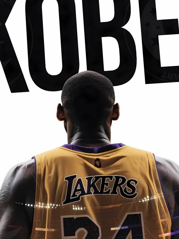 星空《科比背影》kobe布萊恩特黑曼巴NBA洛杉磯湖人隊裝飾畫 