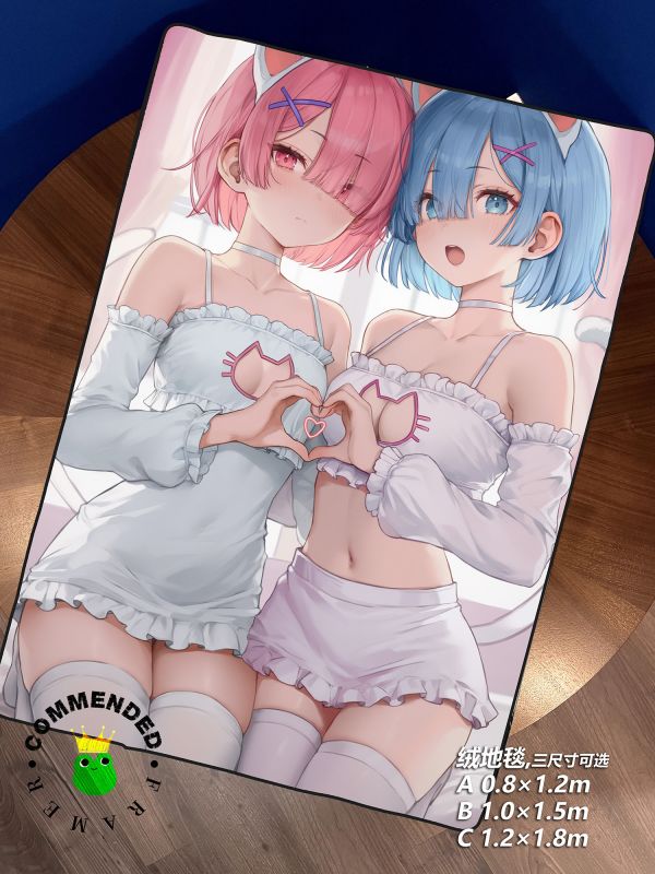 皇呱《雷姆拉姆比心》Re：從零開始的異世界生活睡衣裝飾畫 