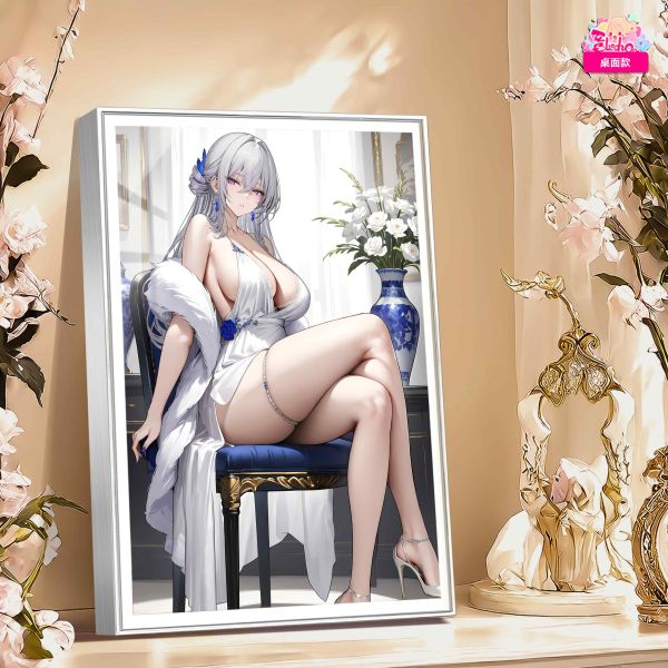 阿喵畫社 青花瓷布洛妮婭 裝飾畫 