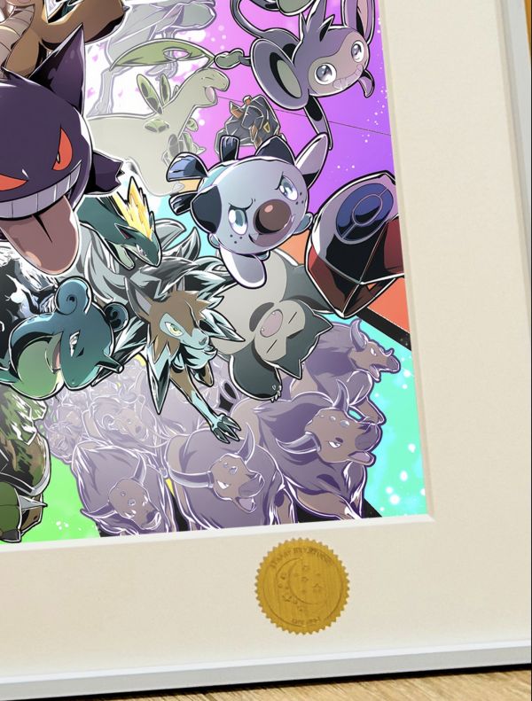 星空工作室 《去吧神奇寶貝》耿鬼皮卡丘小智寶可夢裝飾畫 