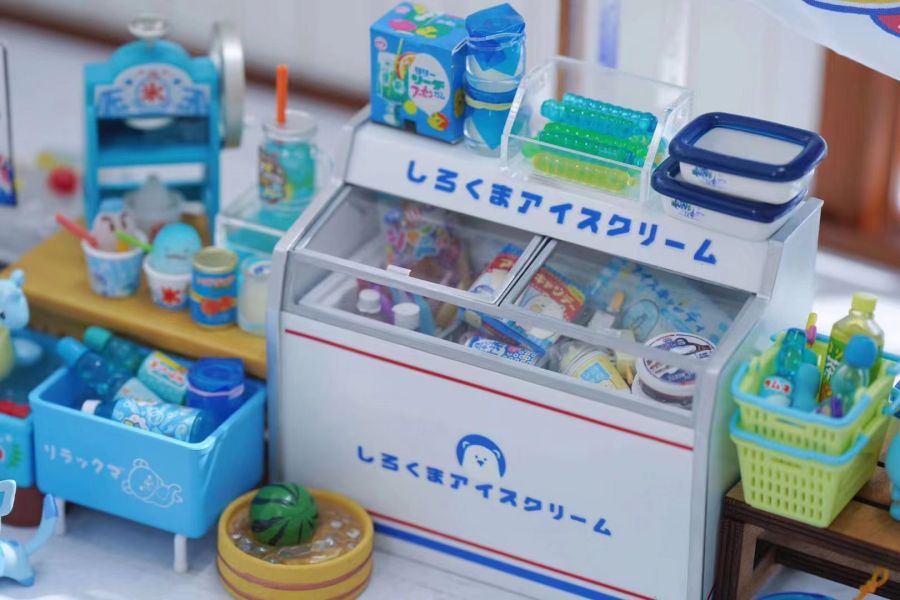 發條兔模型屋 12分復古日式冰箱成品 